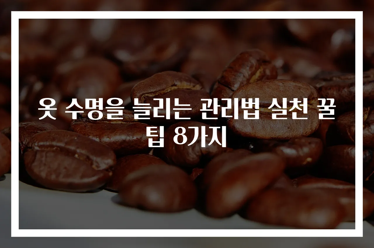 옷 수명을 늘리는 관리법 실천 꿀팁 8가지