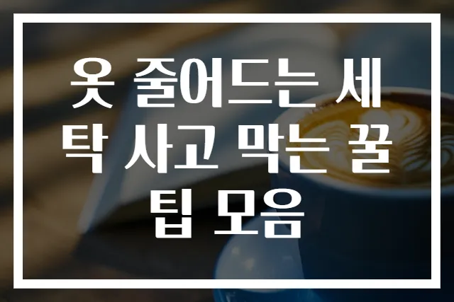 옷 줄어드는 세탁 사고 막는 꿀팁 모음