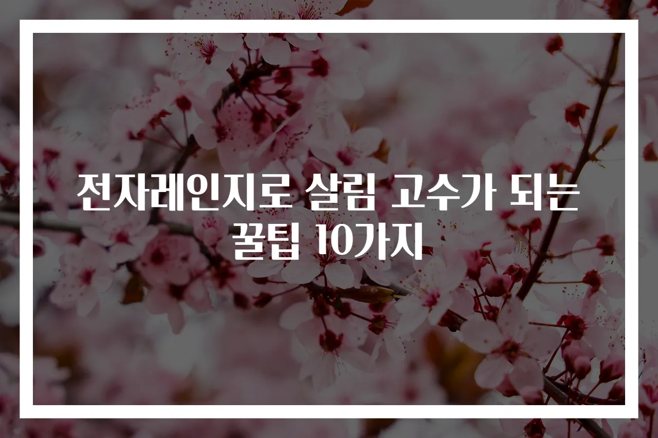 전자레인지로 살림 고수가 되는 꿀팁 10가지
