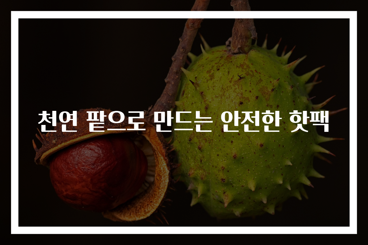 천연 팥으로 만드는 안전한 핫팩