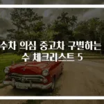 침수차 의심 중고차 구별하는 필수 체크리스트 5
