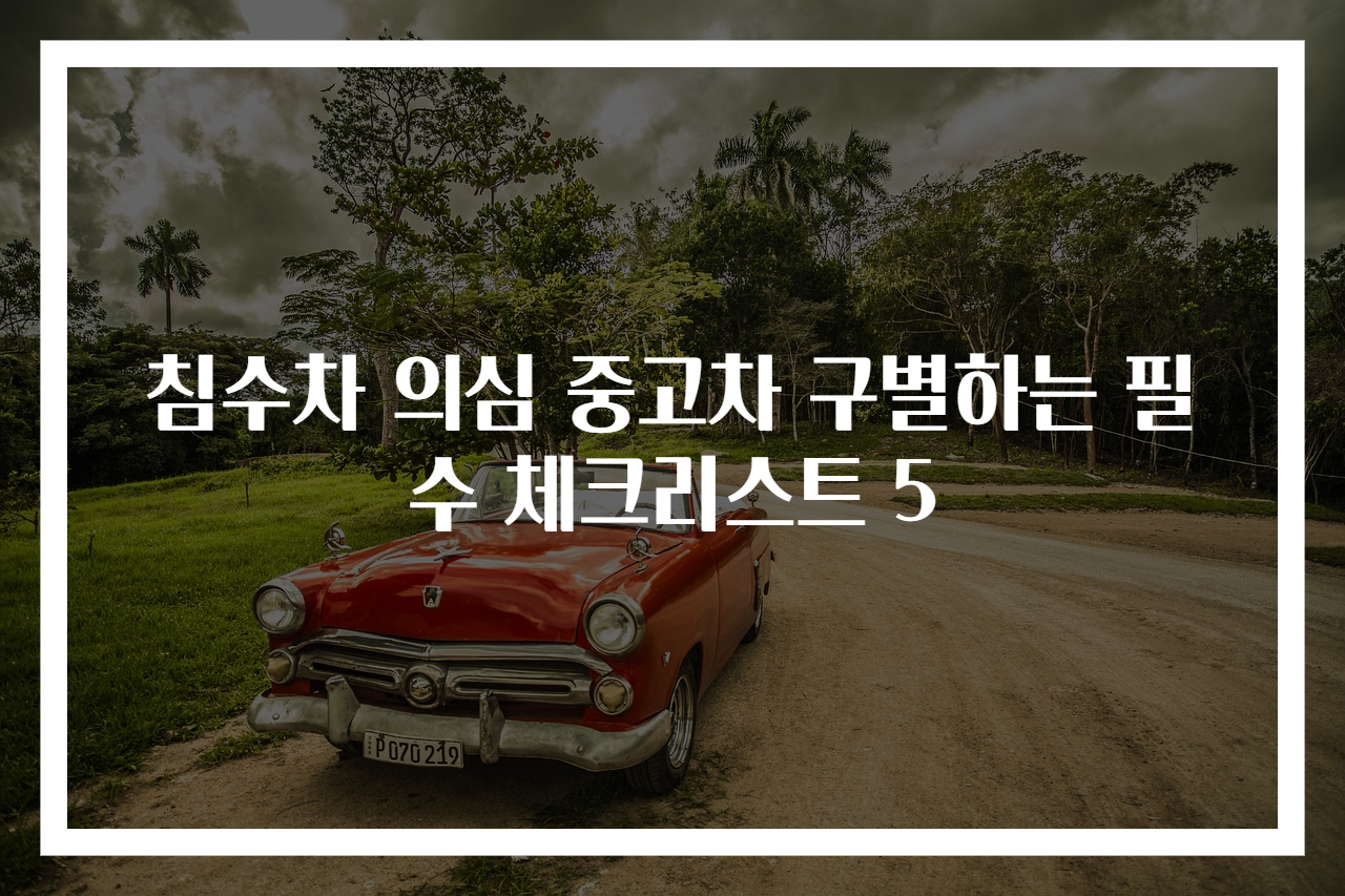 침수차 의심 중고차 구별하는 필수 체크리스트 5