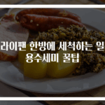 프라이팬 한방에 세척하는 일회용수세미 꿀팁