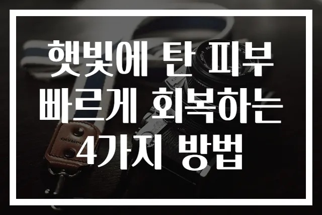 햇빛에 탄 피부 빠르게 회복하는 4가지 방법