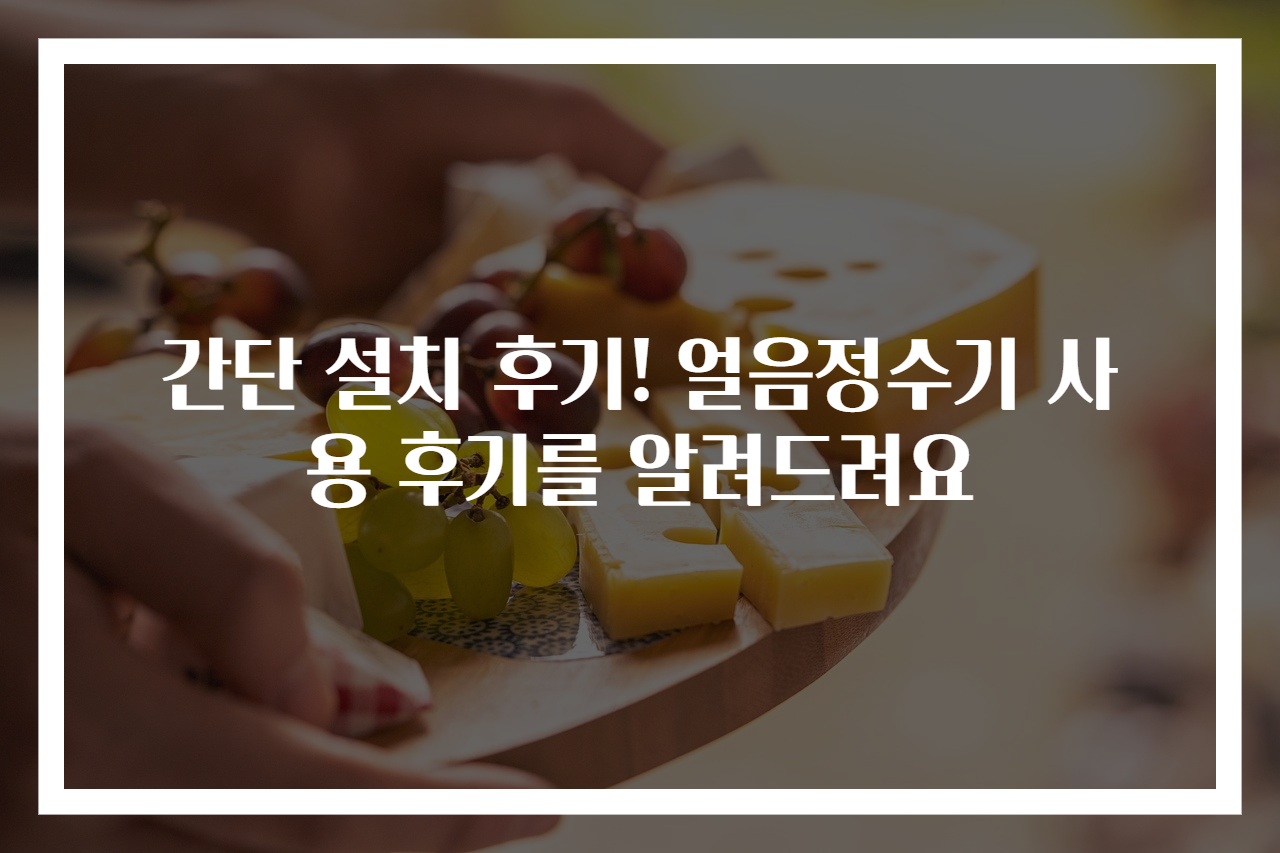 간단 설치 후기! 얼음정수기 사용 후기를 알려드려요