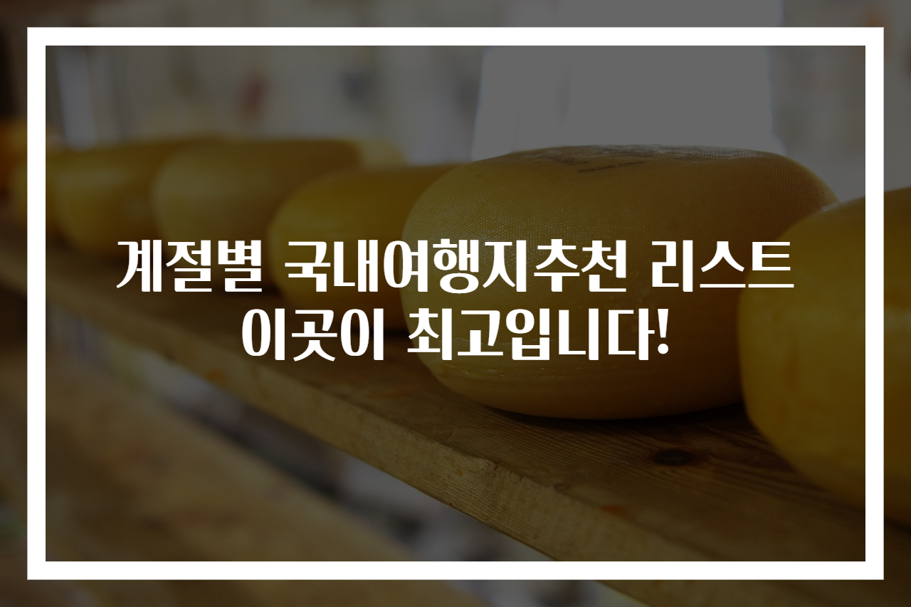 계절별 국내여행지추천 리스트 이곳이 최고입니다!