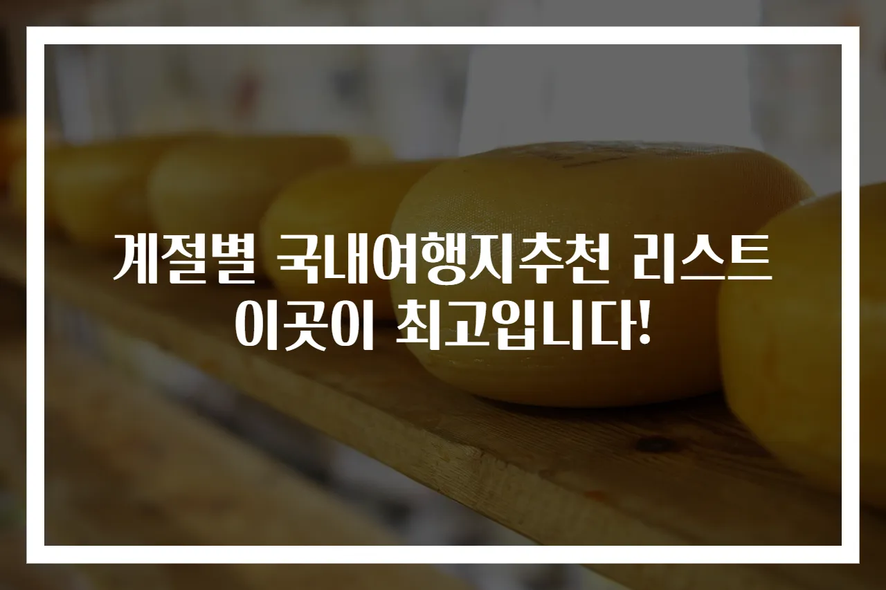계절별 국내여행지추천 리스트 이곳이 최고입니다!
