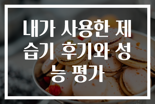 내가 사용한 제습기 후기와 성능 평가