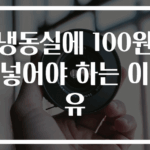 냉동실에 100원 넣어야 하는 이유