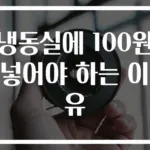 냉동실에 100원 넣어야 하는 이유