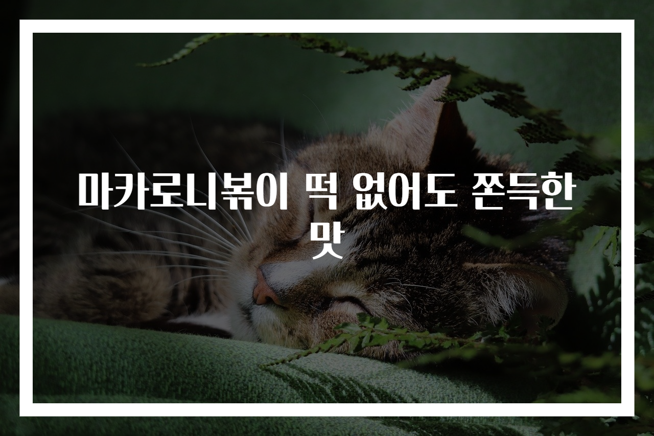 마카로니볶이 떡 없어도 쫀득한 맛
