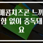 매콤치즈콘 느끼함 없이 중독돼요