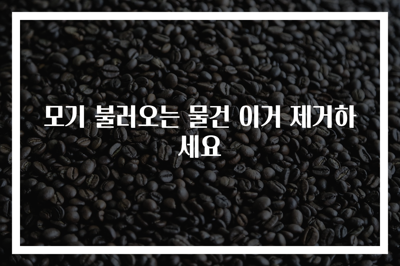 모기 불러오는 물건 이거 제거하세요