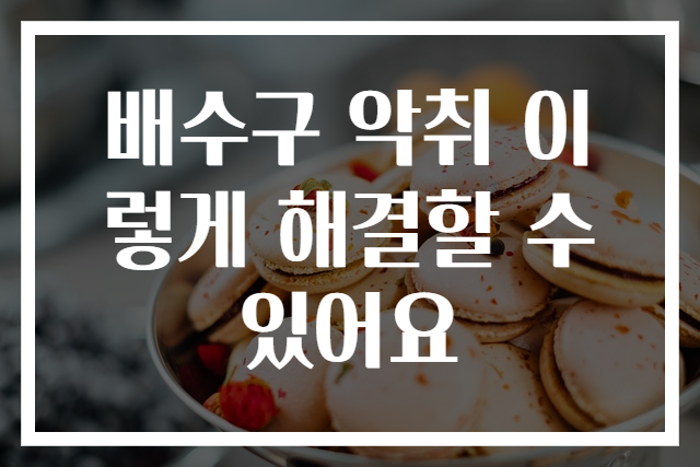 배수구 악취 이렇게 해결할 수 있어요