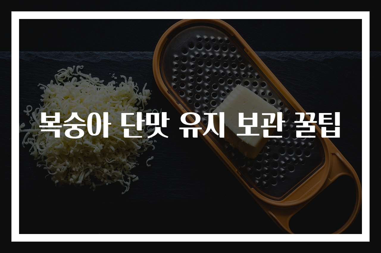 복숭아 단맛 유지 보관 꿀팁