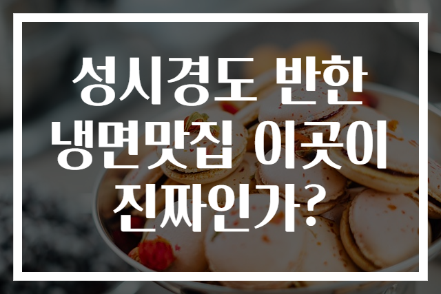 성시경도 반한 냉면맛집 이곳이 진짜인가?