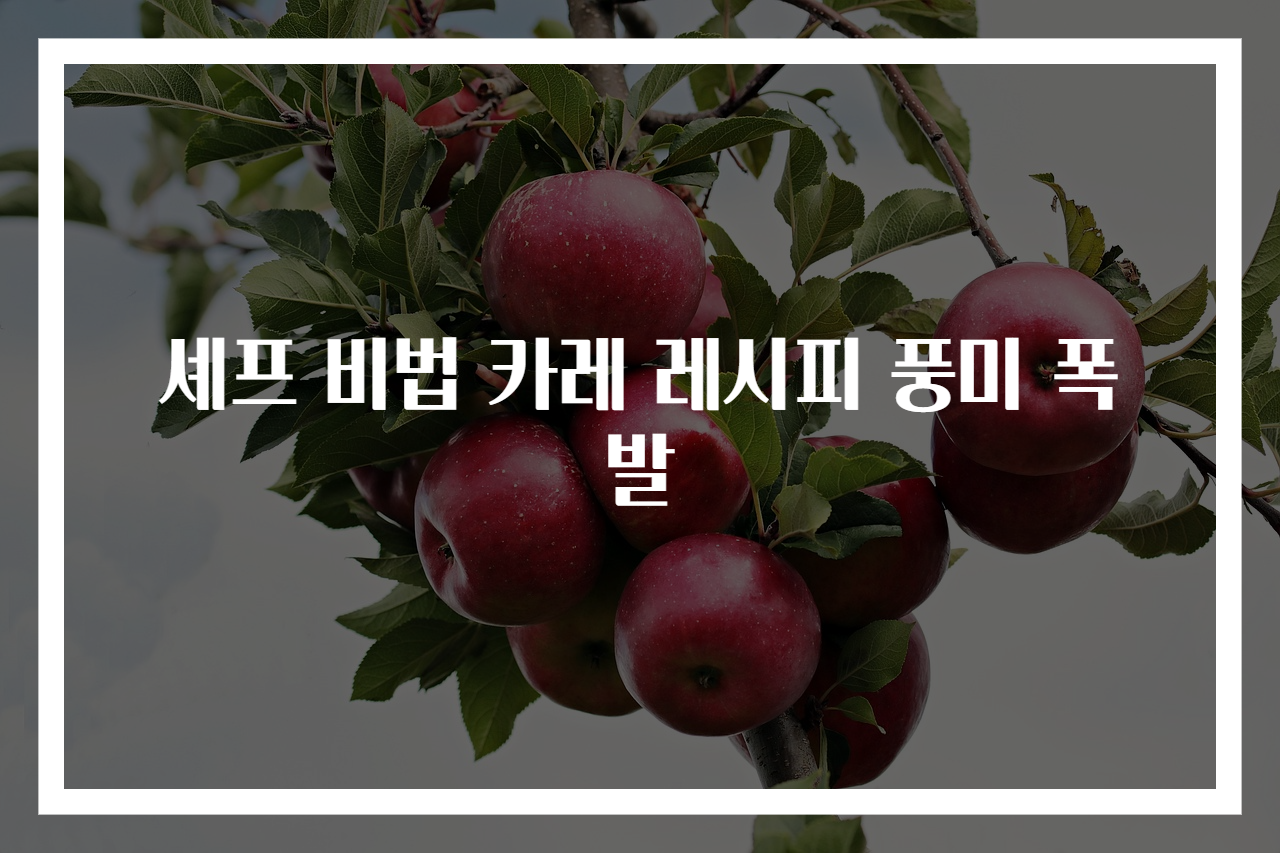 셰프 비법 카레 레시피 풍미 폭발