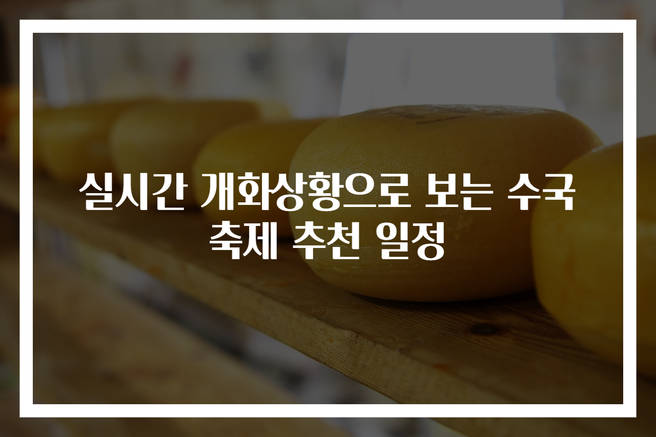 실시간 개화상황으로 보는 수국축제 추천 일정