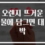 오렌지 뜨거운 물에 담그면 대박