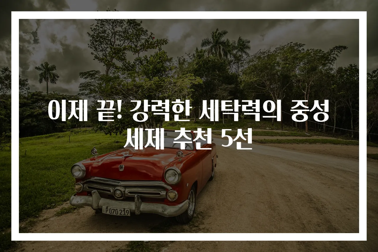 이제 끝! 강력한 세탁력의 중성세제 추천 5선