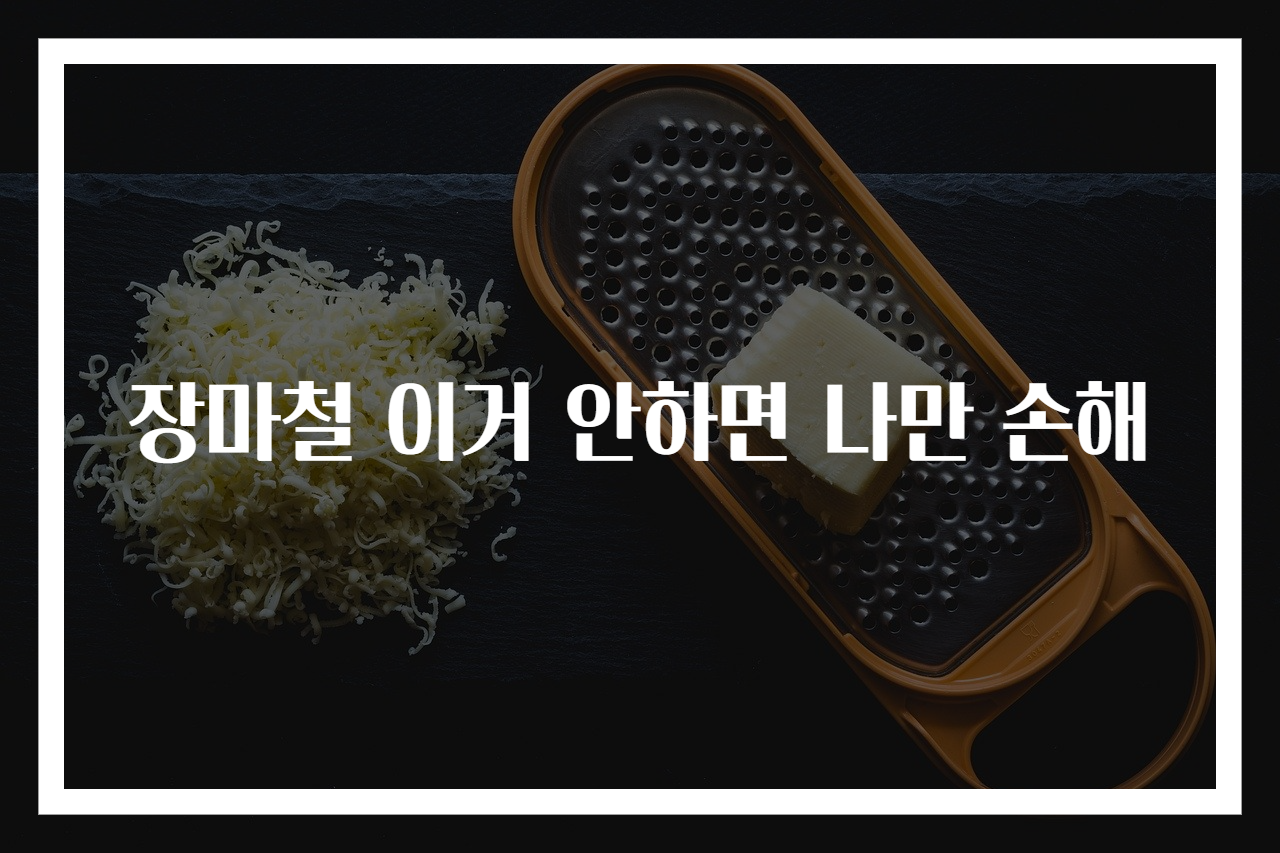 장마철 이거 안하면 나만 손해