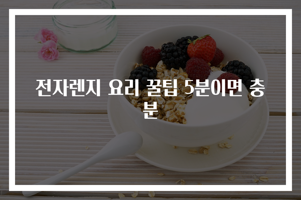 전자렌지 요리 꿀팁 5분이면 충분