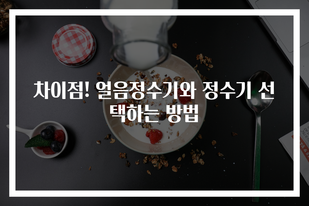 차이점! 얼음정수기와 정수기 선택하는 방법