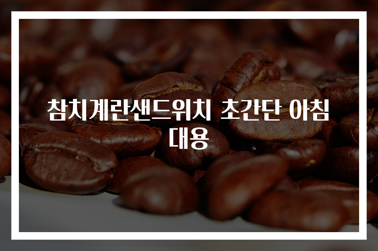 참치계란샌드위치 초간단 아침 대용