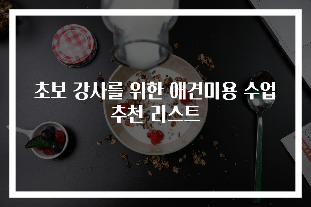 초보 강사를 위한 애견미용 수업 추천 리스트