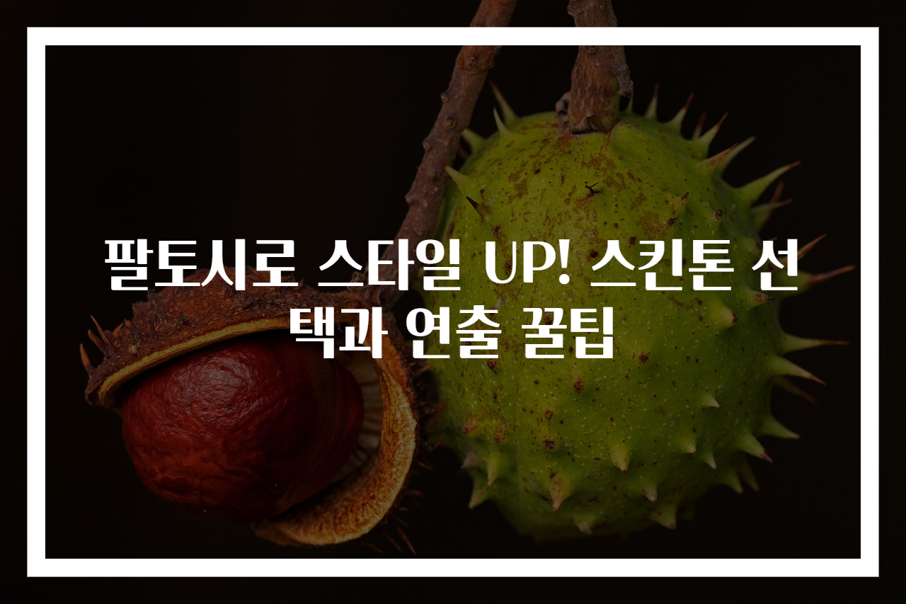 팔토시로 스타일 UP! 스킨톤 선택과 연출 꿀팁