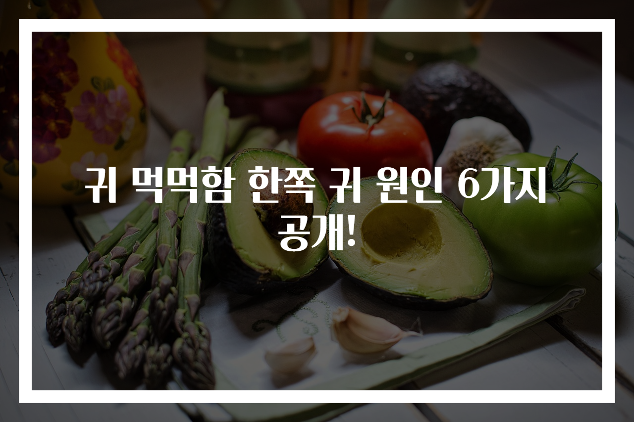 귀 먹먹함 한쪽 귀 원인 6가지 공개!