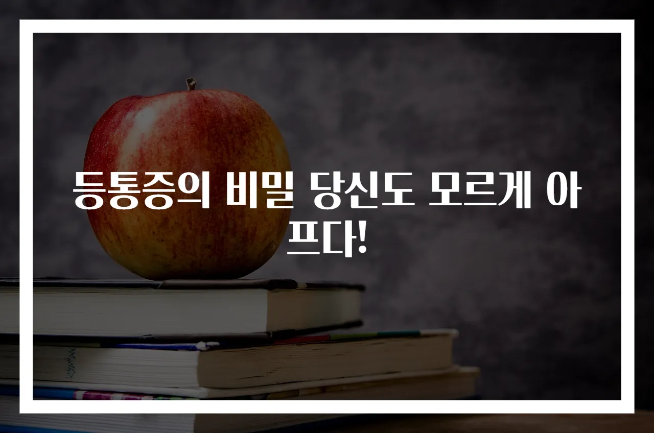 등통증의 비밀 당신도 모르게 아프다!