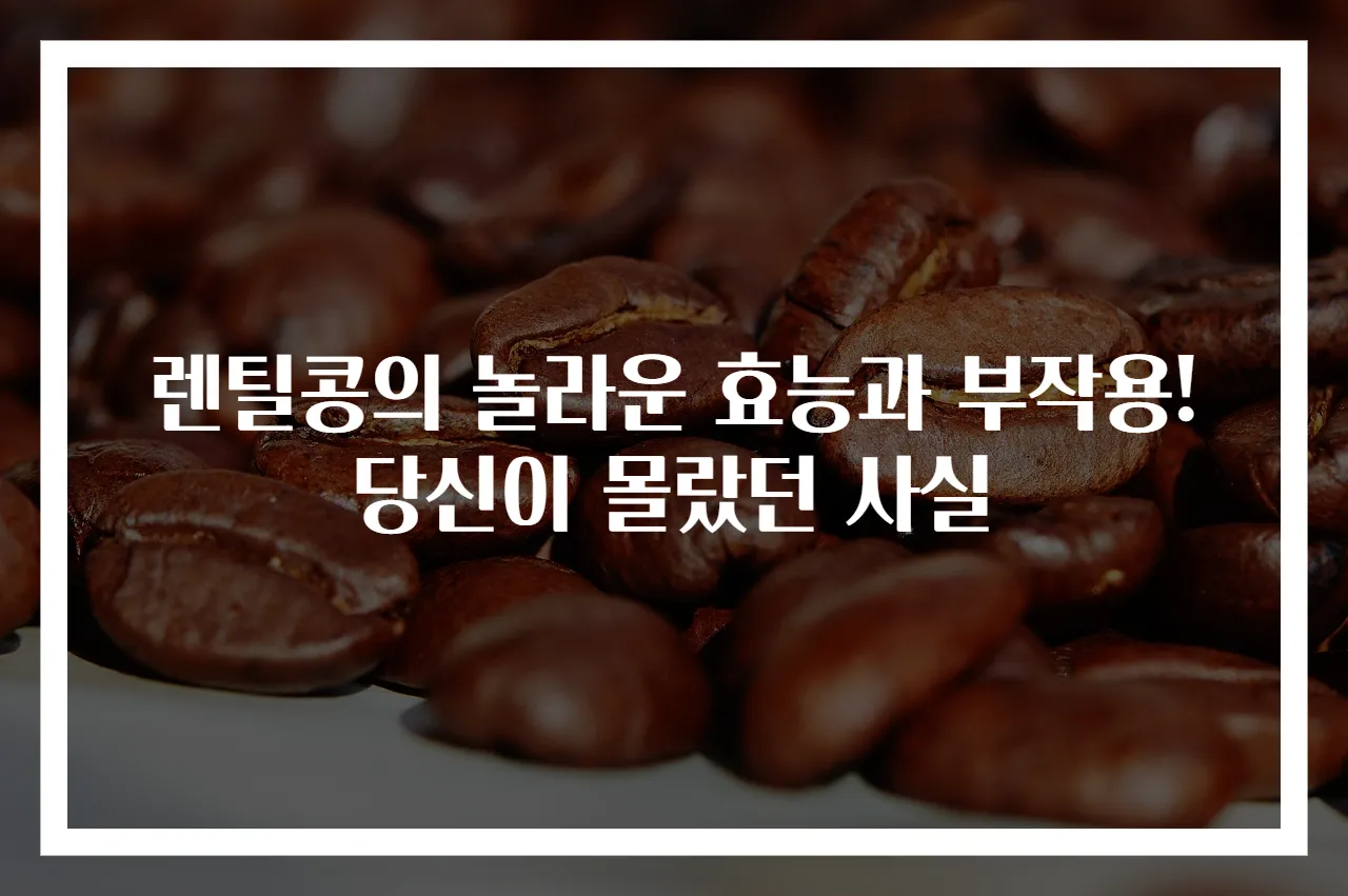렌틸콩의 놀라운 효능과 부작용! 당신이 몰랐던 사실