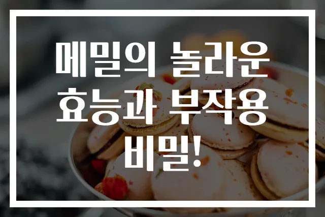 메밀의 놀라운 효능과 부작용 비밀!