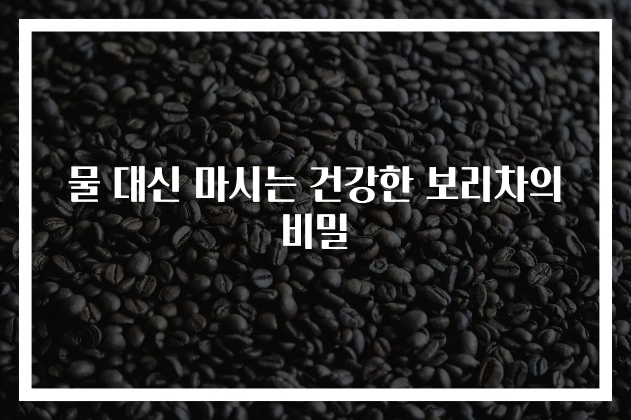 물 대신 마시는 건강한 보리차의 비밀