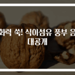 소화력 쑥! 식이섬유 풍부 음식 대공개
