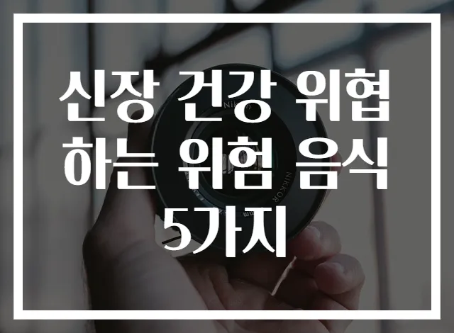 신장 건강 위협하는 위험 음식 5가지