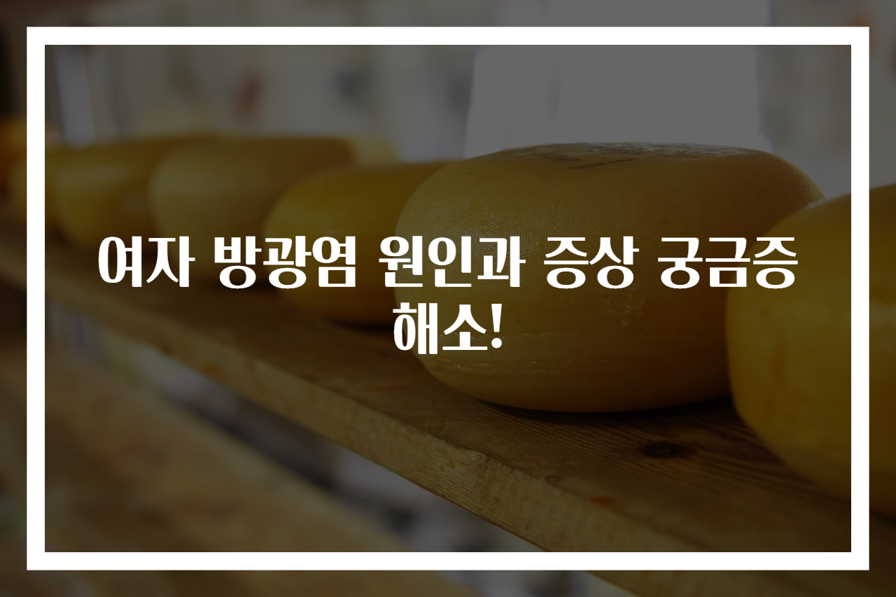 여자 방광염 원인과 증상 궁금증 해소!