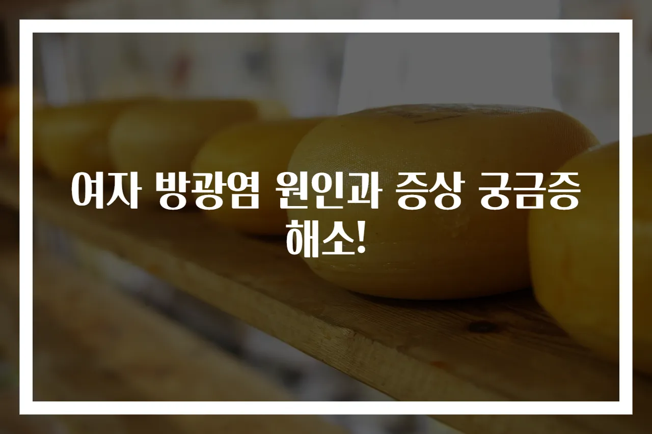 여자 방광염 원인과 증상 궁금증 해소!