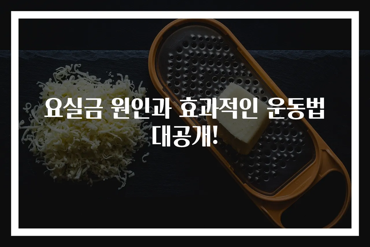 요실금 원인과 효과적인 운동법 대공개!