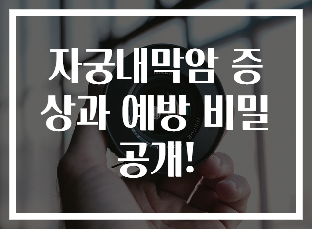 자궁내막암 증상과 예방 비밀 공개!