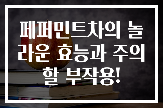 페퍼민트차의 놀라운 효능과 주의할 부작용!