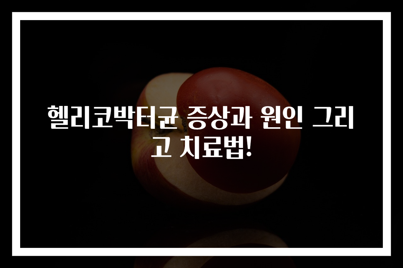 헬리코박터균 증상과 원인 그리고 치료법!