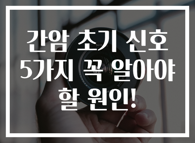 간암 초기 신호 5가지 꼭 알아야 할 원인!