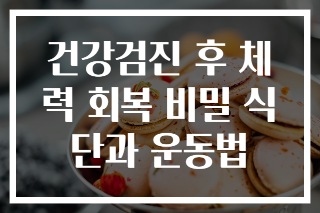 건강검진 후 체력 회복 비밀 식단과 운동법