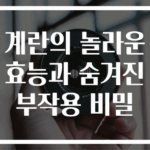 계란의 놀라운 효능과 숨겨진 부작용 비밀