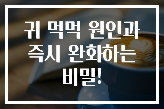 귀 먹먹 원인과 즉시 완화하는 비밀!