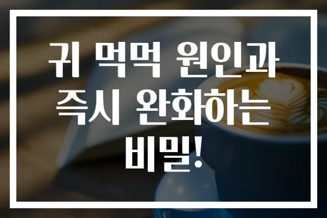 귀 먹먹 원인과 즉시 완화하는 비밀!