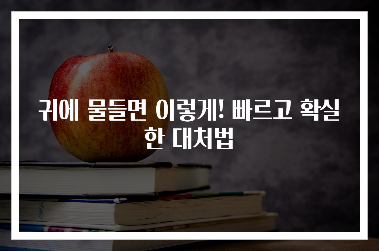귀에 물들면 이렇게! 빠르고 확실한 대처법