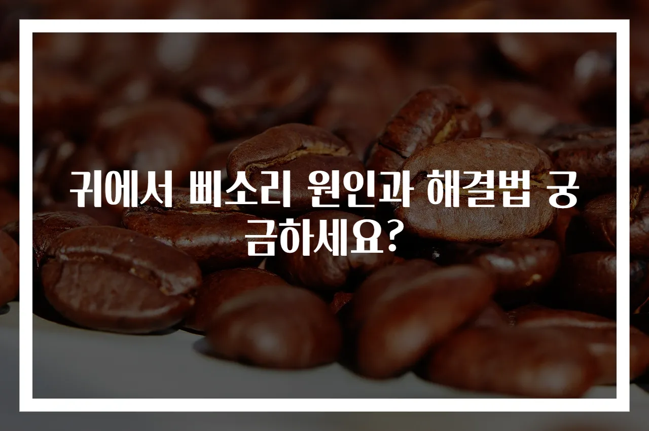 귀에서 삐소리 원인과 해결법 궁금하세요?